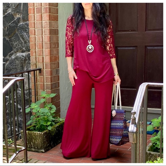 WINE FAVORITES FABULOUS WIDE LEG PANTS - Picture 5 of 15